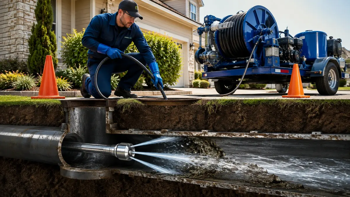 Main Sewer Line Hydro Jet Cleaning in Wofford Heights